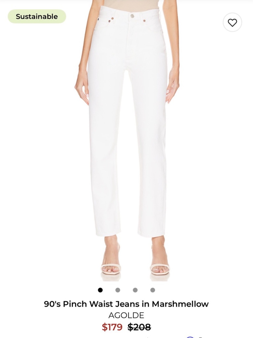 Agolde Women's Straight Leg Jeans in White